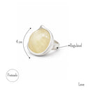 Anel Serena Prateado Feminino Design Orgânico com Pedra Central e Design Moderno