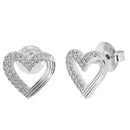 Brinco Coração Cravejado Vazado