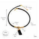 Colar Âncora Feminino com Turmalina Negra Natural e Corda Náutica Folheado a Ouro 18k