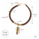 Colar Gota Dourada Feminino em Corda Náutica e Seda com Pingente Banhado a Ouro 18k