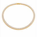 Colar Riviera com Zircônias Baguete Cravejadas Banhado a Ouro 18K ou Ródio Branco