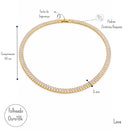 Colar Riviera com Zircônias Baguete Cravejadas Banhado a Ouro 18K ou Ródio Branco