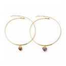 Colar Aura Sarah Andrade Feminino com Pedra Ametista e Citrino Naturais Folheado a Ouro 18k