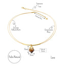 Colar Aura Sarah Andrade Feminino com Pedra Ametista e Citrino Naturais Folheado a Ouro 18k