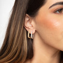 Argola Fio Arredondado Cravejada