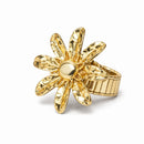 Anel Flor Aberta Dourado Feminino Ajustável Bijuteria Fina Moderna