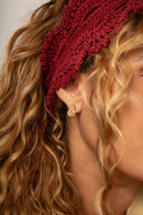 Brinco Laranja Cravejado Banhado a Ouro 18k