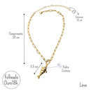 Colar Peixe Dourado Feminino com Zircônia Banhado a Ouro 18K