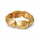 Bracelete Bloco Dourado Fosco com Volumes Orgânicos Facetados e Acabamento Escovado
