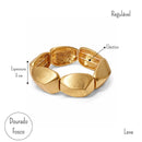 Bracelete Bloco Dourado Fosco com Volumes Orgânicos Facetados e Acabamento Escovado