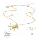Colar Solar Dourado Feminino com Pingente de Sol Texturizado Banhado a  Ouro 18K