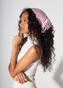 Bandana de Crochê Artesanal Creme com Franja Ajustável