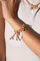 Pulseira com Mix de Pedras Naturais Ajustável Elegante