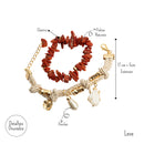 Pulseiras Trama com Pérola e Pedras Naturais Detalhes Dourados