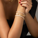 Pulseira Riviera com Zircônias Baguete Cravejada Banhada a  Ouro 18K ou Ródio Branco