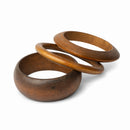 Conjunto de Braceletes em Madeira Natural Feminino Trio Orgânico