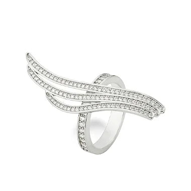 Anel Asas 3 Voltas Cravejado