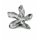 Anel Flor Aberta Prateado Feminino com Design Escultural Ajustável