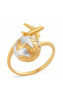 Anel Feminino Semijoia Sarah Andrade Coleção Volta ao Mundo Banhado a Ouro 18k