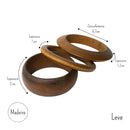 Conjunto de Braceletes em Madeira Natural Feminino Trio Orgânico