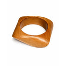 Bracelete Quadrado Feminino em Madeira Natural com Design Geométrico