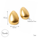 Brinco Âmbar Maxi Dourado Fosco com Design Orgânico