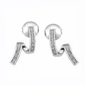 Brinco Raio Cravejado com Zircônias Feminino Banho de Ouro 18k ou Ródio Branco