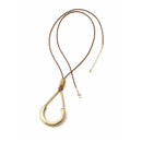 Colar Fio Orgânico Feminino com Elementos Dourado Fosco Ajustável