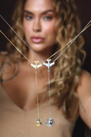 Colar Pêndulo Feminino Sarah Andrade Coleção Volta ao Mundo Semijoia