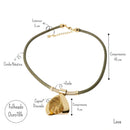 Colar Raiz Feminino em Corda Náutica e Seda Pingente Folheado a Ouro 18k com Capim Dourado