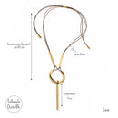 Colar Equilíbrio Feminino com Design Geométrico Folheado a Ouro 18k