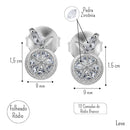 Brinco Laranja Cravejado Feminino Folheado a Ouro 18k ou Ródio com Zirônia