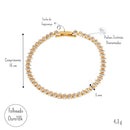 Pulseira Riviera com Zircônias Diamantadas Folheada a Ouro 18k ou Ródio Branco